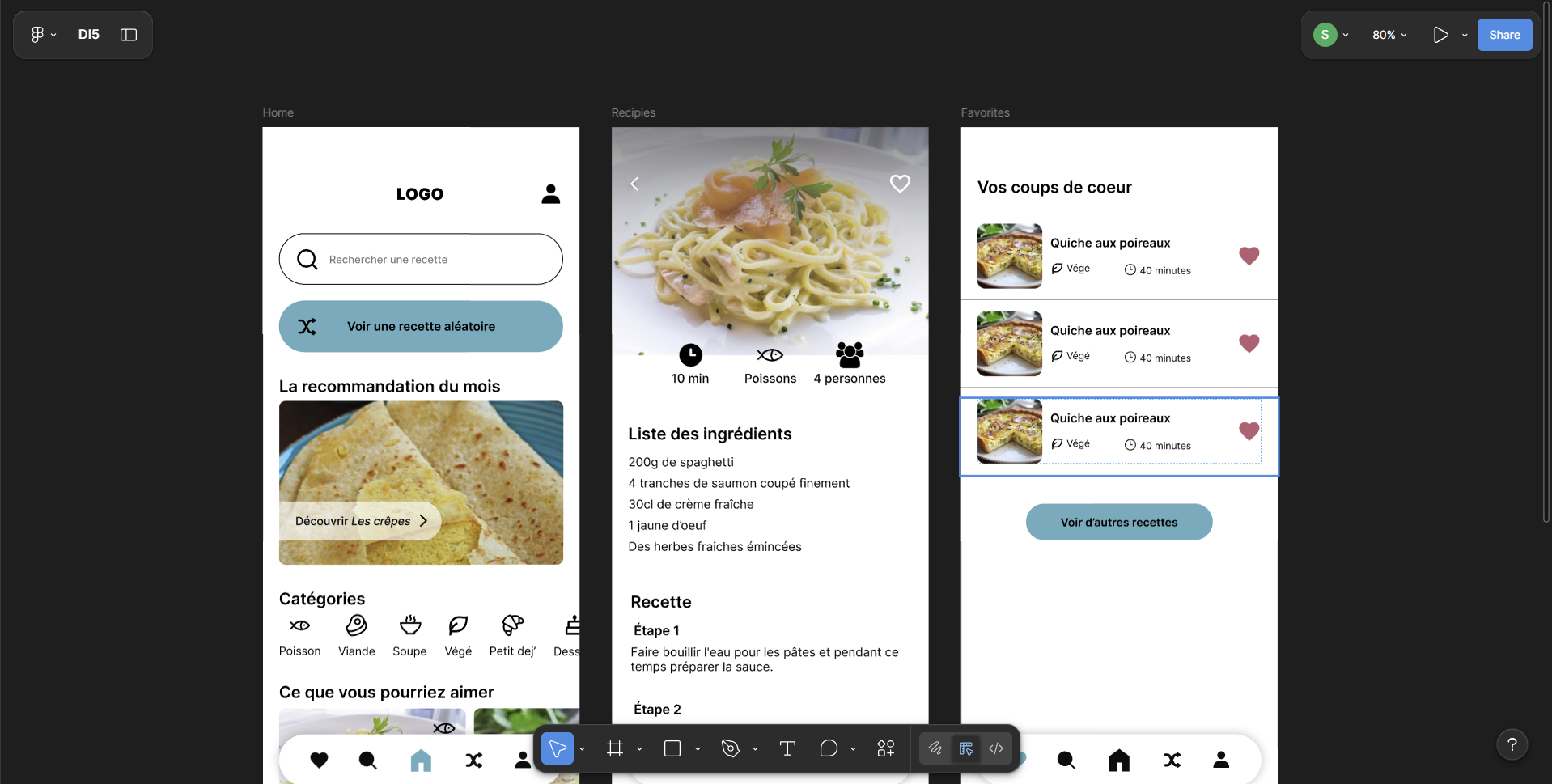 Application de recettes
